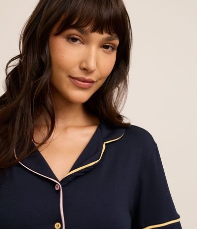 Pijama Americano Short Doll con Detalles Contrastantes 3