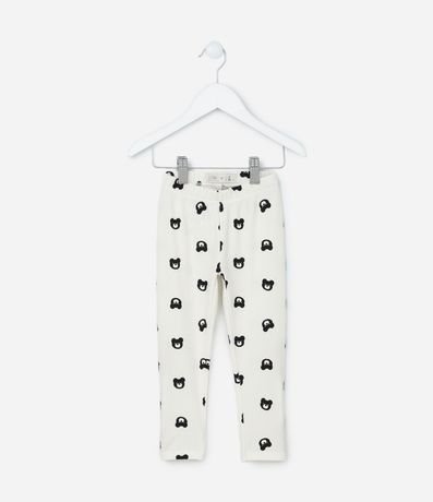 Pantalón Legging Acanalada con Estampa Osito - Talle 1 a 6 años
