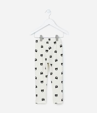 Pantalón Legging Acanalada con Estampa Osito - Talle 1 a 6 años 2