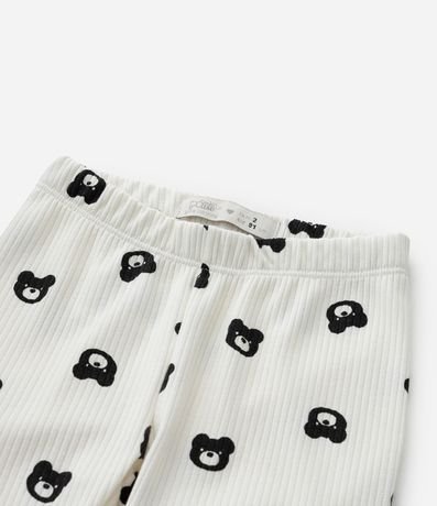 Pantalón Legging Acanalada con Estampa Osito - Talle 1 a 6 años 4
