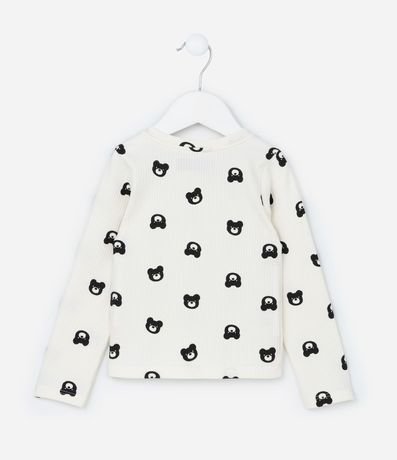 Blusa Infantil Acanalada con Estampa Oso - Talle 1 a 6  Anos 2