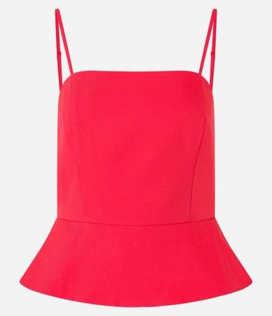 Blusa Peplum Sastrería en Twill con Asas 5
