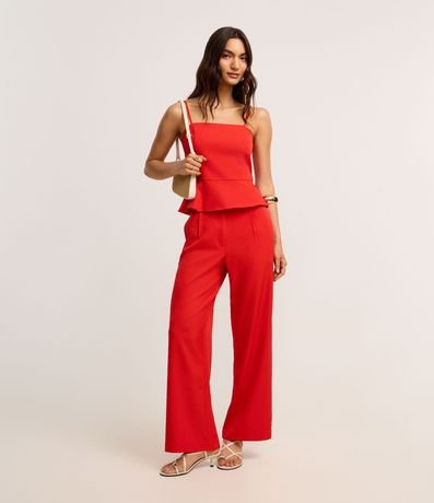 Blusa Peplum Sastrería en Twill con Asas 2