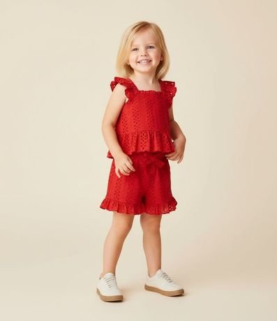 Short Infantil en Laise con Volado - Talle 1 a 6 años