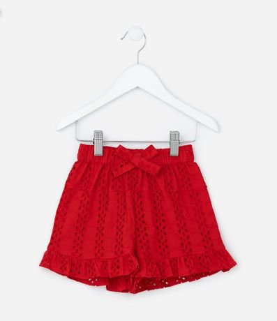 Short Infantil en Laise con Volado - Talle 1 a 6 años