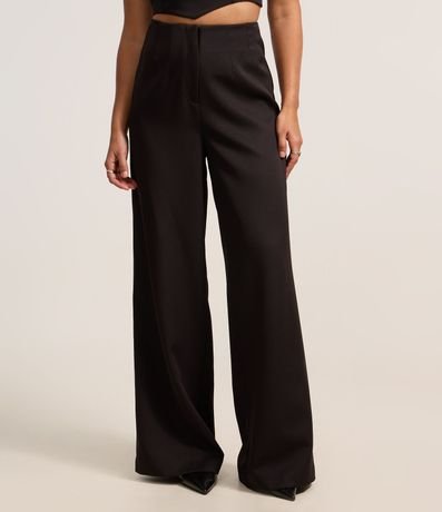 Pantalón Recto en Sastrería Sin Cintura y con Pences 3