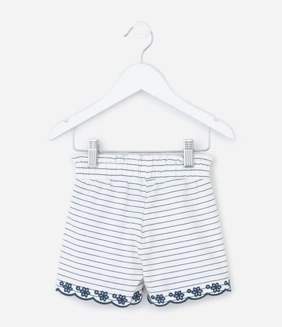 Short Clochard Infantil Listrado con Bordado - Talle 1 a 6 años 2
