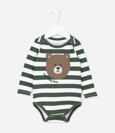 Body Infantil con Estampa Osito y Rayas - Talle 0 a 18 meses 2
