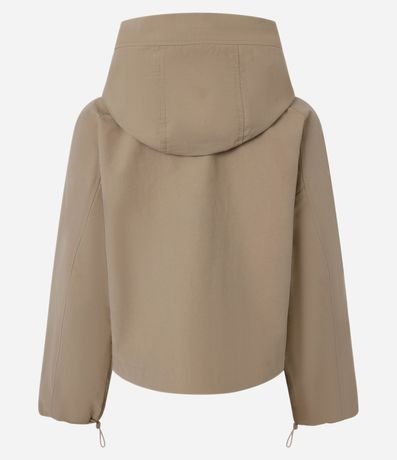 Campera en Sarga con Cuello alto y Bolsillos Delanteros 7