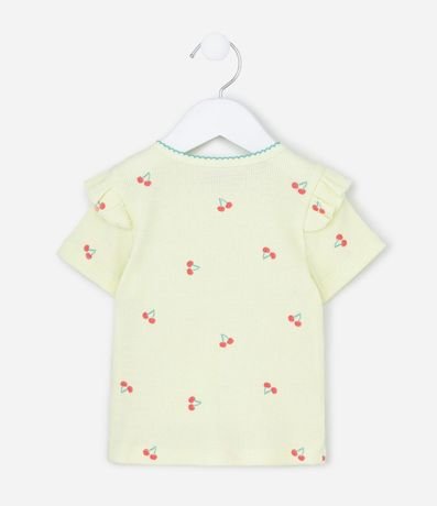 Blusa Infantil en Rib con Estampa de Cereza - Talle 1 a 6 años 2