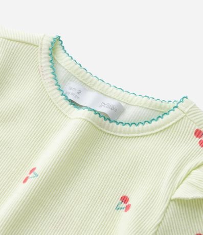 Blusa Infantil en Rib con Estampa de Cereza - Talle 1 a 6 años 4
