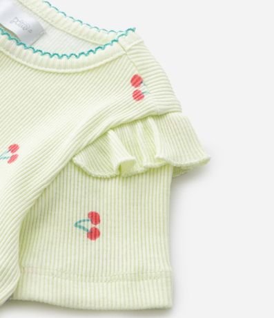 Blusa Infantil en Rib con Estampa de Cereza - Talle 1 a 6 años 5