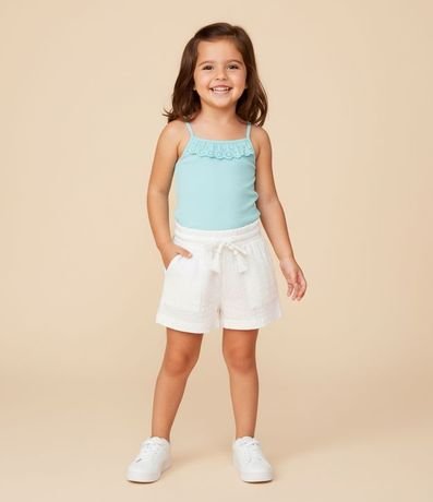 Musculosa Infantil en Rib con Volado - Talle 1 a 6 años