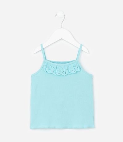 Musculosa Infantil en Rib con Volado - Talle 1 a 6 años