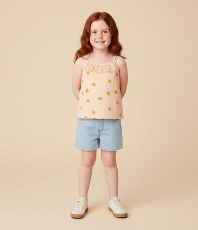 Musculosa Infantil en Ribana con Estampa de Naranjas - Talle 1 a 6 años