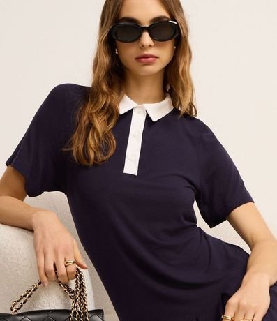 Vestido Corto Sportcore en Rib con Cuello Polo 3