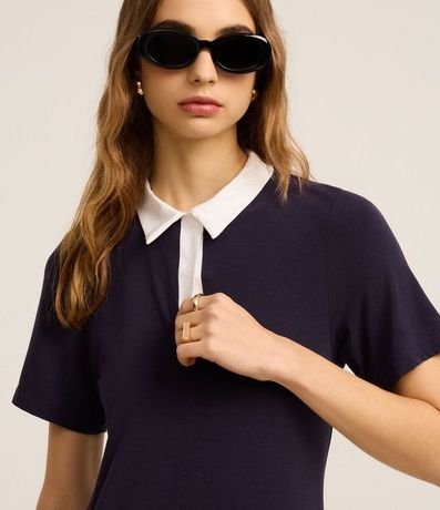 Vestido Corto Sportcore en Rib con Cuello Polo 5