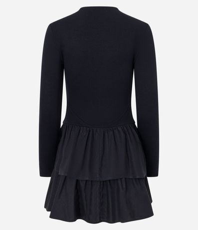 Vestido Godê corto en Viscosa con Superposición en la Pollera 7