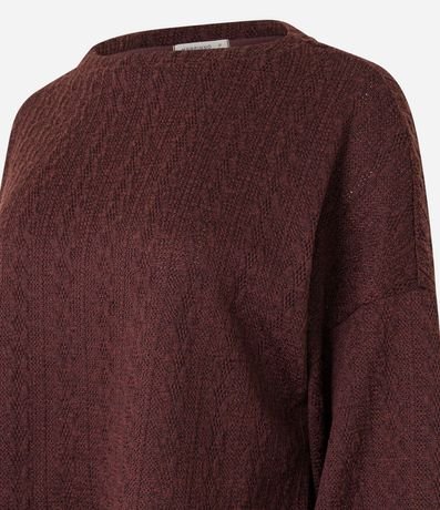 Suéter en Punto con Ponto Diferenciado y Manga Abullonada 6