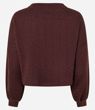 Suéter en Punto con Ponto Diferenciado y Manga Abullonada 7