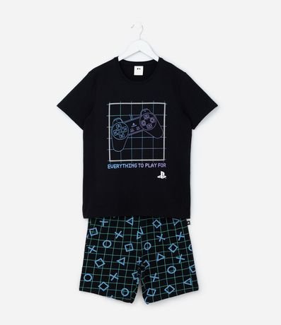 Pijama Corta con Estampa Playstation - Talle 5 A 14 años