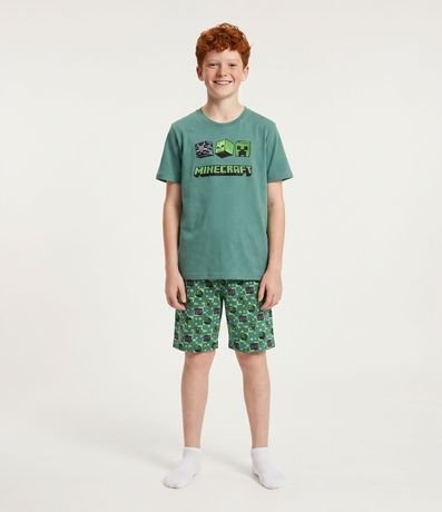 Pijama Infantil con Estampa Minecraft - Talle 5 a 4 años