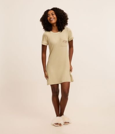 Camisón en Viscosa con Pequeño Bolsillo Bordado Lovely 2