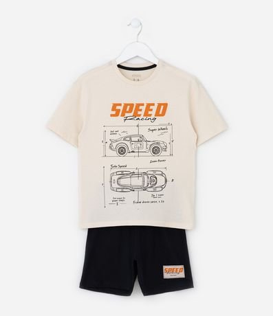 Pijama Infantil con Estampa Coches Speed - Talle 5 a 14 años