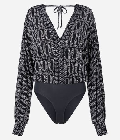 Body en Microfibra con Escote Profundo y Estampa Paisley 6