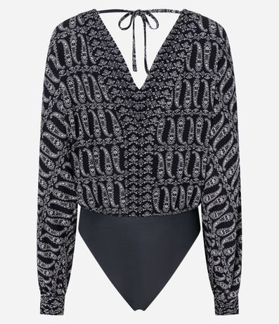 Body en Microfibra con Escote Profundo y Estampa Paisley 8