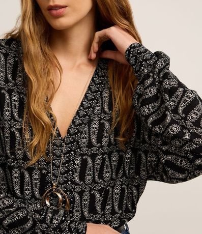 Body en Microfibra con Escote Profundo y Estampa Paisley 3