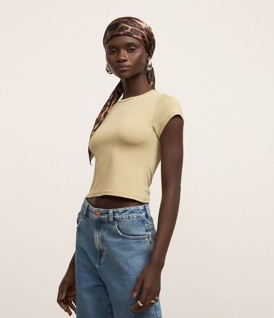 Blusa Básica en Poliamida con Manga Corta