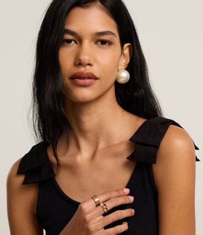 Vestido Midi en Rib con Lazo en el Hombro 3