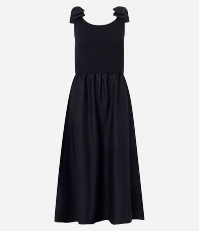 Vestido Midi en Rib con Lazo en el Hombro 5