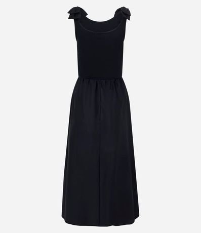 Vestido Midi en Rib con Lazo en el Hombro 7