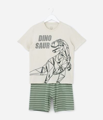 Pijama corto Infantil con Estampa Dinosaurio - Talle 5 a 14 años