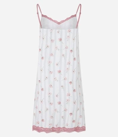 Camisola Bretel Fino en Viscosa con Estampa Floral y Detalle en Encaje 5