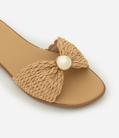 Sandalia Plana con Efecto Ráfia y Detalle de Esfera 4