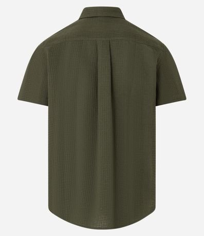 Camisa Regular en Algodón con Textura Cuadriculada Vertical 6