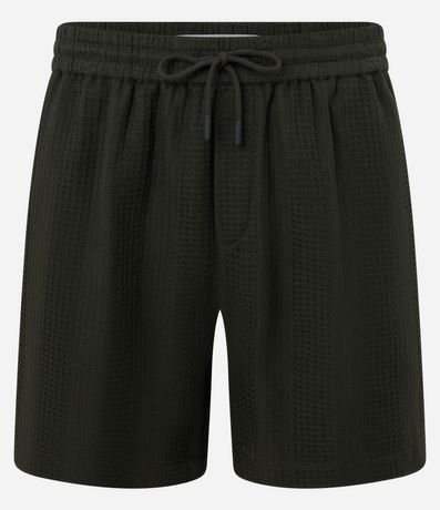 Bermuda en Algodón con Lazo en la Cintura y Textura Cuadros Verticales 5