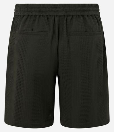 Bermuda en Algodón con Lazo en la Cintura y Textura Cuadros Verticales 6