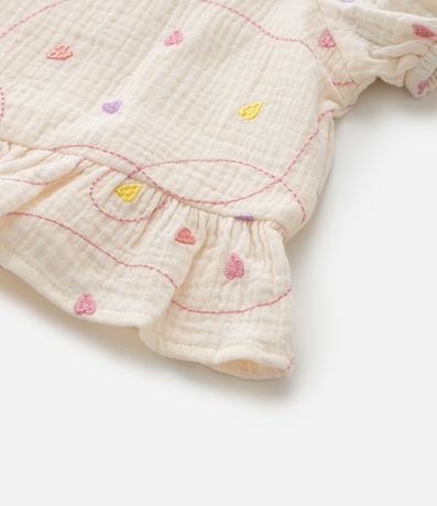 Conjunto Infantil en Tricolina con Estampa Bordada de Corazones - Talle 1 a 6 años 8