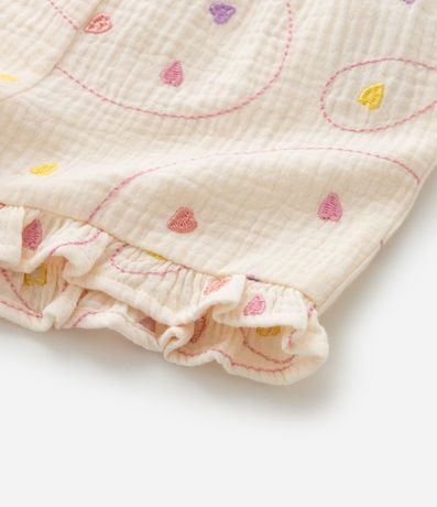 Conjunto Infantil en Tricolina con Estampa Bordada de Corazones - Talle 1 a 6 años 9