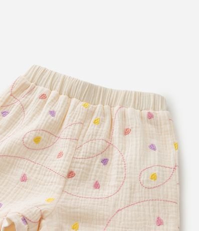 Conjunto Infantil en Tricolina con Estampa Bordada de Corazones - Talle 1 a 6 años 11