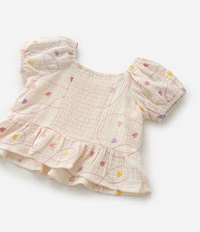 Conjunto Infantil en Tricolina con Estampa Bordada de Corazones - Talle 1 a 6 años 13