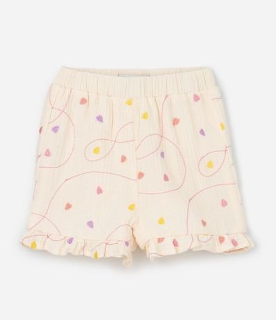 Conjunto Infantil en Tricolina con Estampa Bordada de Corazones - Talle 1 a 6 años 4