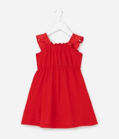 Vestido Infantil Bordado con Bretel Fino de Volado - Talle 1 a 6 años 2