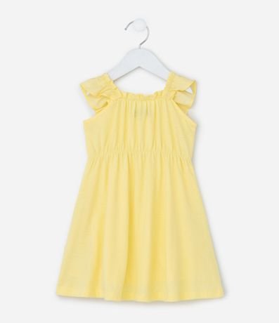 Vestido Infantil Bordado con Bretel Fino de Volado - Talle 1 a 6 años 2