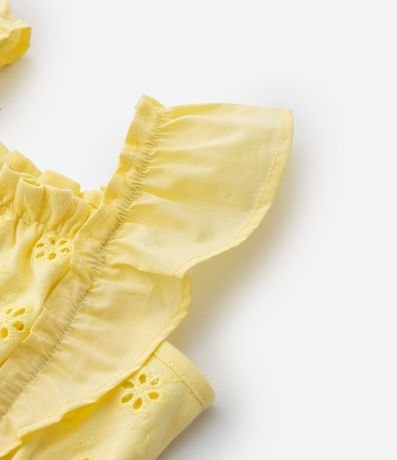 Vestido Infantil Bordado con Bretel Fino de Volado - Talle 1 a 6 años 4