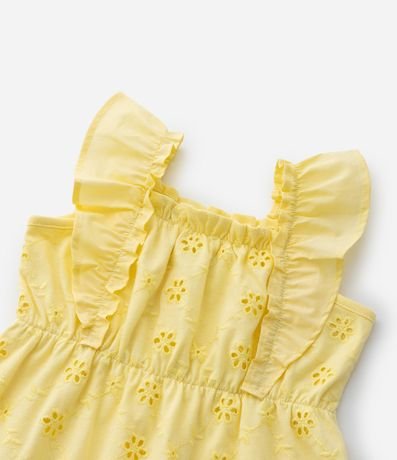 Vestido Infantil Bordado con Bretel Fino de Volado - Talle 1 a 6 años 6